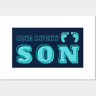 One lucky son T shirt sticker mugs cases pin pillow notebook totes magnets Posters and Art